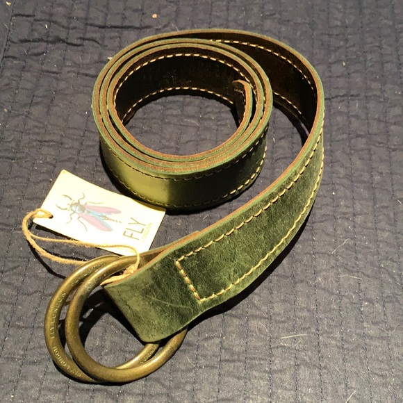 Fly London Reversible Cedar Green/Coffee Brown Ringleb Leather Belt - Picture 1 of 8